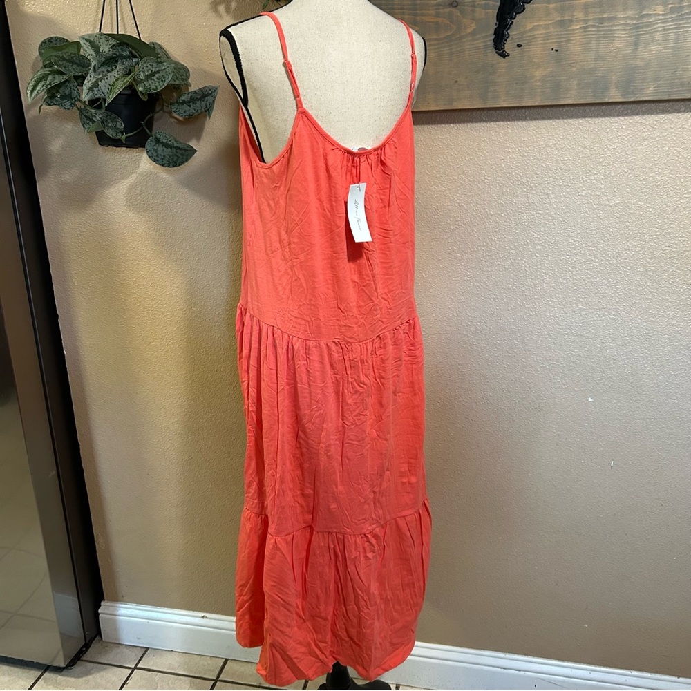 All in Favor Coral Sleeveless Summer Dress - Picture 3 of 8